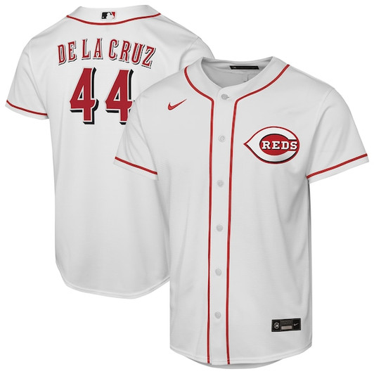 Youth Cincinnati Reds Elly De La Cruz Nike White Home Replica Player Jersey