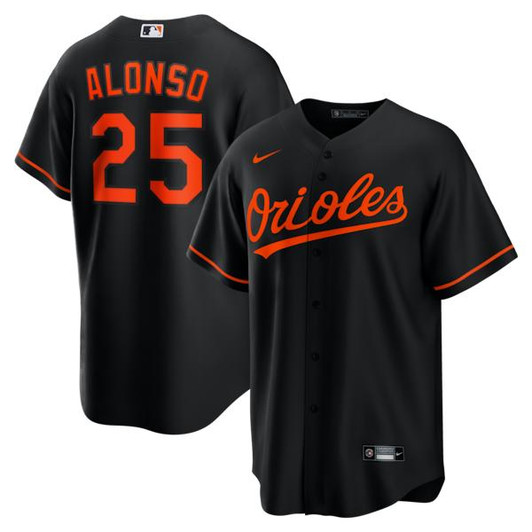 Men's Baltimore Orioles Pete Alonso Nike Black Alternate Replica Jersey