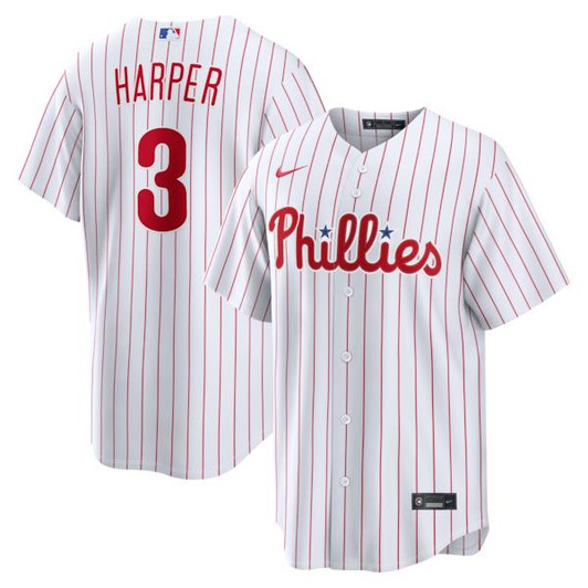 Men's Philadelphia Phillies Bryce Harper Nike White Home Replica Jersey