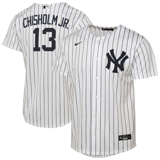 Youth New York Yankees Jazz Chisholm Jr. Nike White Home Replica Jersey