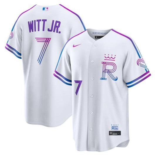 Men's Kansas City Royals Bobby Witt Jr. Nike White 2026 City Connect Stadium Jersey