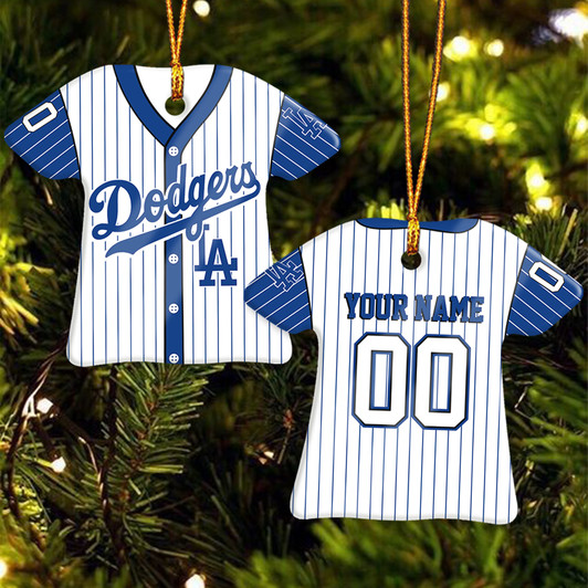 Los Angeles Dodgers Champions Throwback Jersey Ceramic Ornament – Personalized Handmade Gift, Custom Name & Number