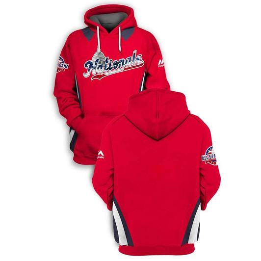 Washington Nationals Mlb Baseball Team Logo 3D Scarlet Red Jersey Style Gift For Nationals Fans Hoodie - MLB