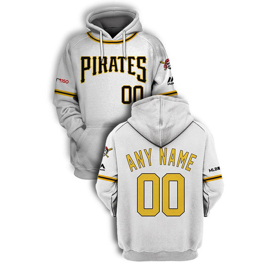 Pittsburgh Pirates #00 Mlb Team White Jersey Style Gift With Custom Number Name For Pittsburgh Pirates Fans Hoodie - MLB