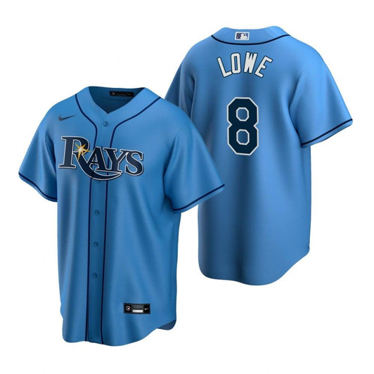 Mens Tampa Bay Rays #8 Brandon Lowe Alternate Light Blue Jersey Gift For Rays Fans
