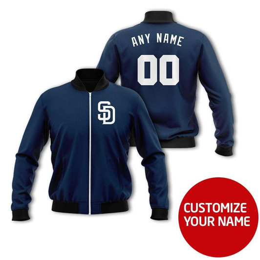 San Francisco Giants #00 Personalized Navy Jersey Style Gift With Custom Number Name For Giants Fans Bomber Jacket