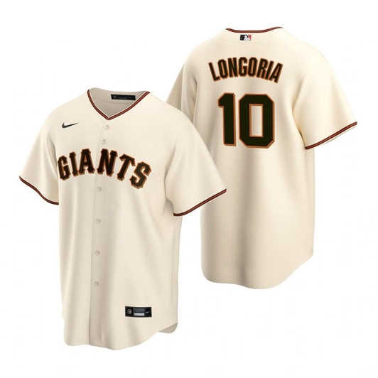 Mens San Francisco Giants #10 Evan Longoria 2020 Home Cream Jersey Gift For Giants Fans