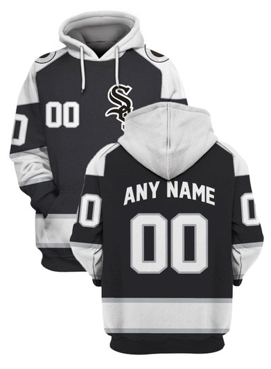 Chicago White Sox Mlb Baseball Team Black And White Jersey Style Personalized Number Name Gift For White Sox Fans Hoodie