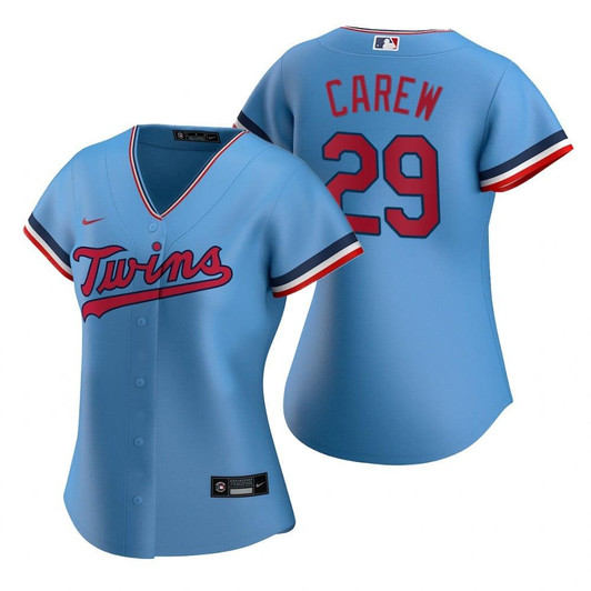 Womens Minnesota Twins #29 Rod Carew 2020 Light Blue Jersey Gift For Twins Fans