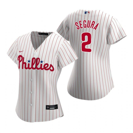 Womens Philadelphia Phillies #2 Jean Segura 2020 White Jersey Gift For Phillies Fans