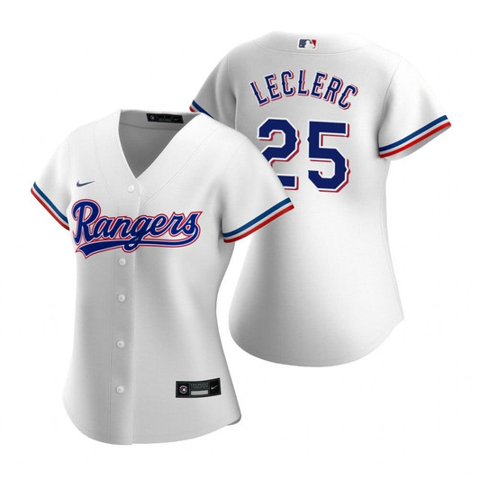 Womens Texas Rangers #25 Jose Leclerc 2020 White Jersey Gift For Rangers Fans