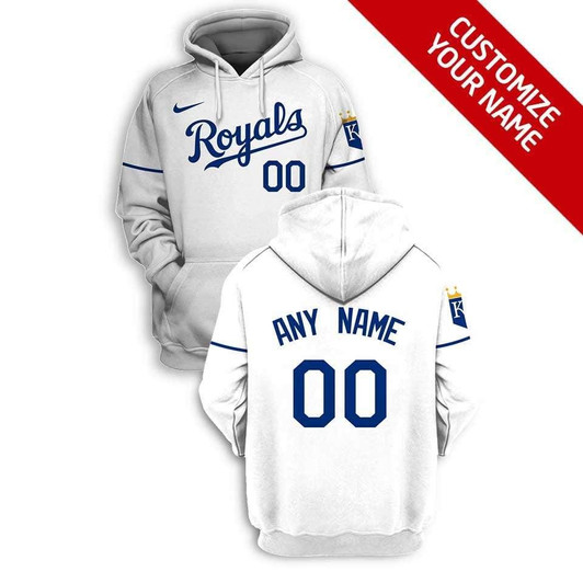 Kansas City Royals Nhl Hockey Team White Personalized Number Name Jersey Style Gift For Royals Fans Hoodie
