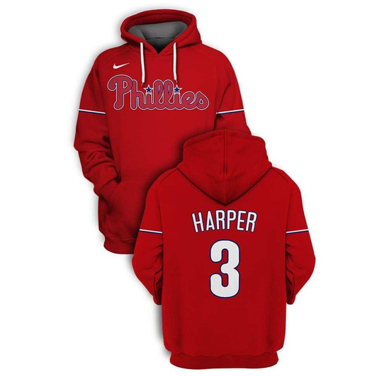 Philadelphia Phillies Bryce Harper #3 Mlb Baseball Team Red Jersey Style Gift For Phillies And Harper Fans Hoodie