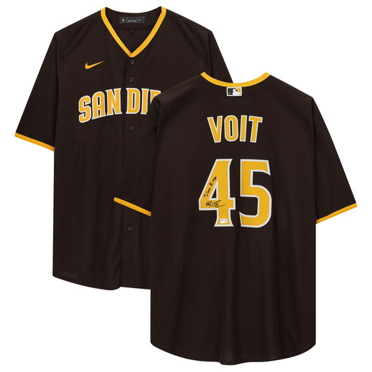 Luke Voit San Diego Padres Fanatics  Autographed Nike Replica Jersey with "Slam Diego" Inscription - Brown