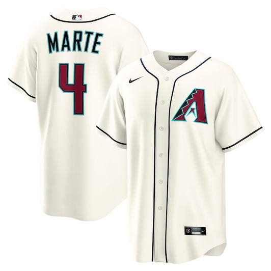 Men's  Arizona Diamondbacks Ketel Marte Nike Cream Home Replica Jersey