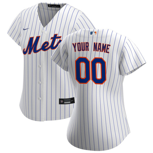 New York Mets Nike Replica Replica Women's Home Replica Custom Jersey - White
