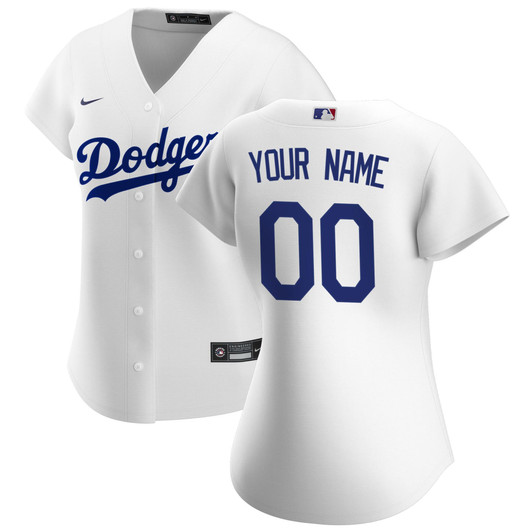 Los Angeles Dodgers Nike Replica Replica Women's Home Replica Custom Jersey - White