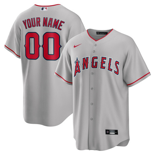 Los Angeles Angels Nike Replica Replica Road Custom Replica Jersey - Gray