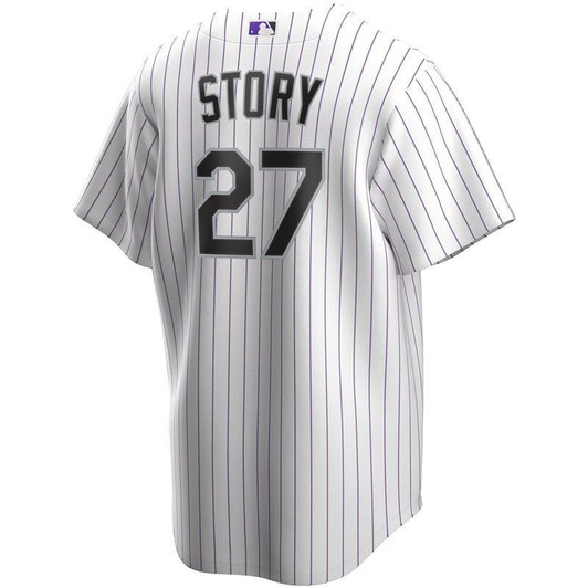 Colorado Rockies Trevor Story #27 2020 Mlb White Stripe Lines Jersey