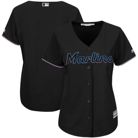 Miami Marlins Majestic Womens Alternate Team Cool Base Jersey Black 2021