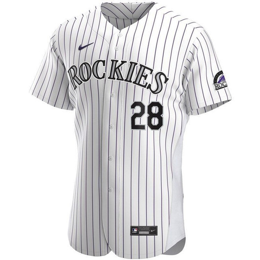 Colorado Rockies Nolan Arenado #28 2020 Mlb White Stripe Lines Jersey