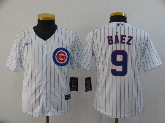 Chicago Cubs Javier Baez #9 2020 Mlb White Jersey