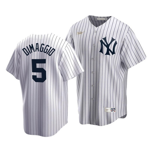 MenS New York Yankees Joe Dimaggio #5 Cooperstown Collection White Home Jersey