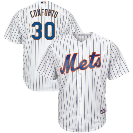 Michael Conforto New York Mets Majestic Official Cool Base Player White 3D Jersey