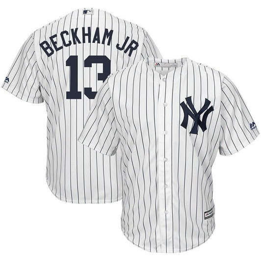Odell Beckham Jr New York Yankees Majestic X Mlb Crossover Cool Base Player White 3D Jersey