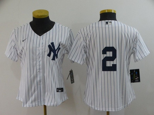 New York Yankees 2 Derek Jeter 2021 Mlb White Womens Jersey Jersey