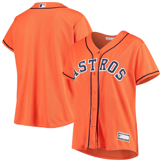 WomenS Orange Houston Astros Plus Size Alternate Replica Team Jersey