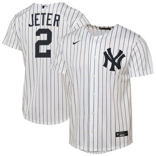 Youth New York Yankees Derek Jeter Nike White Home Replica Jersey