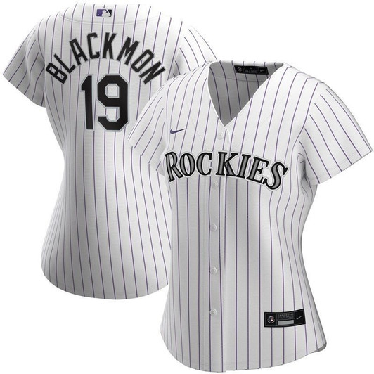 Colorado Rockies Charlie Blackmon #19 2020 Mlb Womens White Stripe Lines Jersey