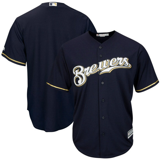 MenS Milwaukee Brewers Majestic Navy Alternate Official Baseball Jersey Mlb Baseball Jersey943