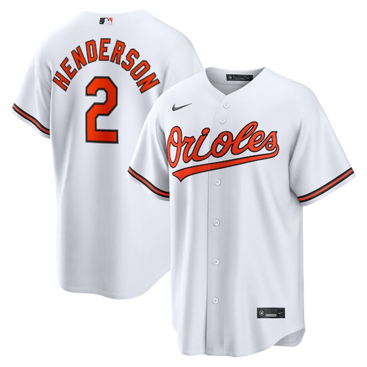 Men's Baltimore Orioles Gunnar Henderson Nike White Home Replica Jersey