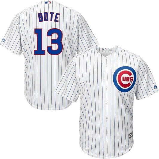 David Bote Chicago Cubs Majestic Home Official Cool Base Player Jersey White/Royal 2019