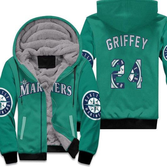 Seattle Mariners Ken Griffey Jr 24 2020 Mlb Green Jersey Inspired Fleece Hoodie