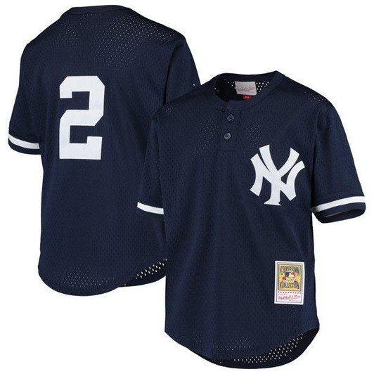 Mitchell & Ness Derek Jeter New York Yankees  Navy Cooperstown Collection Mesh Batting Practice Jersey