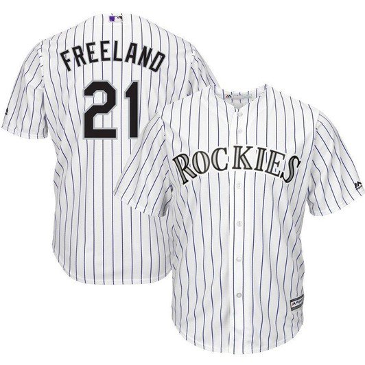 Kyle Freeland Colorado Rockies Majestic Alternate Cool Base Player Jersey White/ Purple 2019