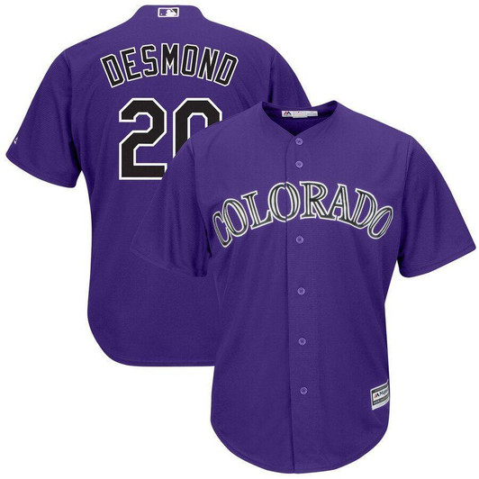 Ian Desmond Colorado Rockies Majestic Cool Base Alternate Player Jersey Purple 2019