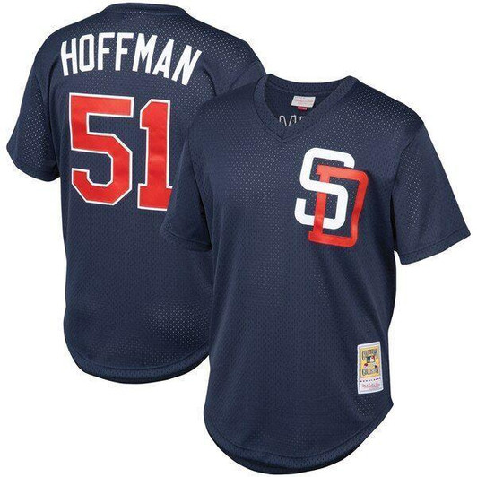 Trevor Hoffman San Diego Padres Cooperstown Collection Mesh Batting Practice Jersey Navy 2019