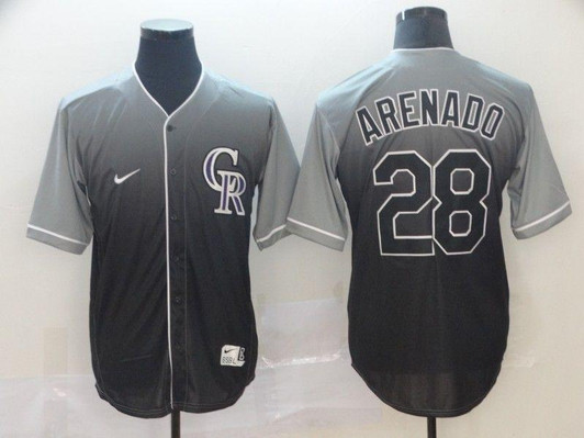 Colorado Rockies Nolan Arenado #28 2020 MLB Black-Grey Jersey