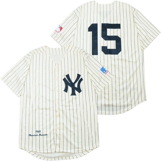 New York Yankees Thurman Munson #15 2020 MLB White Jersey