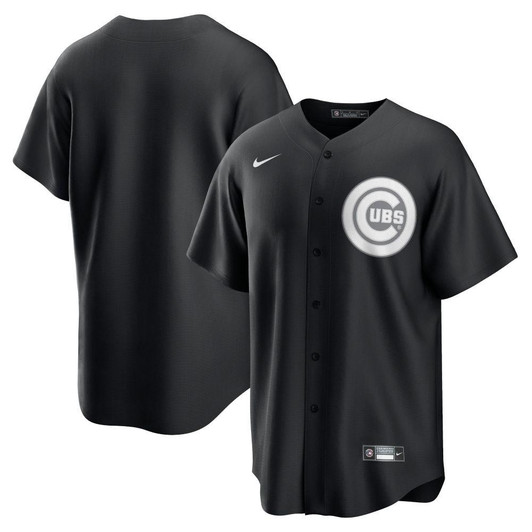 Mens Chicago Cubs Black And White Official Jersey Gift For Chicago Cubs Fans