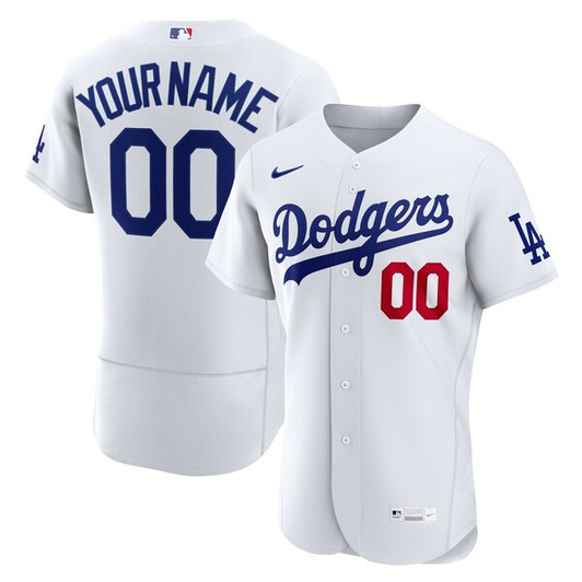 Men's Los Angeles Dodgers Nike White Home  Custom Jersey