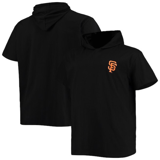 Men's San Francisco Giants Black Big & Tall Jersey Short Sleeve Pullover Hoodie T-Shirt