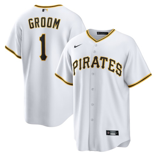 Men's Pittsburgh Pirates  Nike White #1 Groom Home Replica Jersey