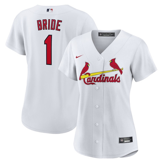Women's St. Louis Cardinals  Nike White #1 Bride Home Replica Jersey