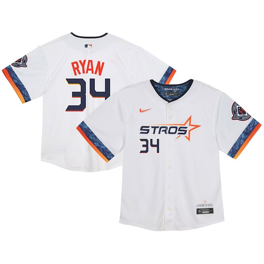 Toddler Houston Astros Nolan Ryan Nike White City Connect 2025 Limited Jersey