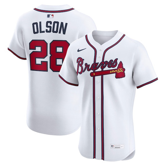 Men's Atlanta Braves Matt Olson Nike White Home Elite Player Jersey